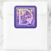 レターDカラフルヴィンテージ最初の文字のグラデーション スクエアシール (バッグ)