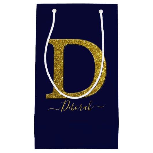 レターDグリッター スモールペーパーバッグ (正面)