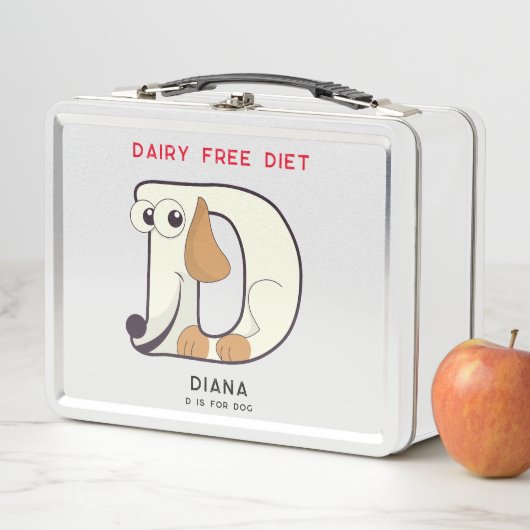 レターDドッグ名アレルギーの追加新学期 メタルランチボックス (インサイチュ)