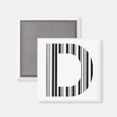 レターDバーコード第1イニシャルバーコードパターン マグネット (正面/裏面)