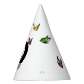 レターDフローラバタフライモノグラムイニシャル パーティーハット (右)