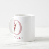 レターDブルゴーニュ赤面フローラ コーヒーマグカップ (正面左)