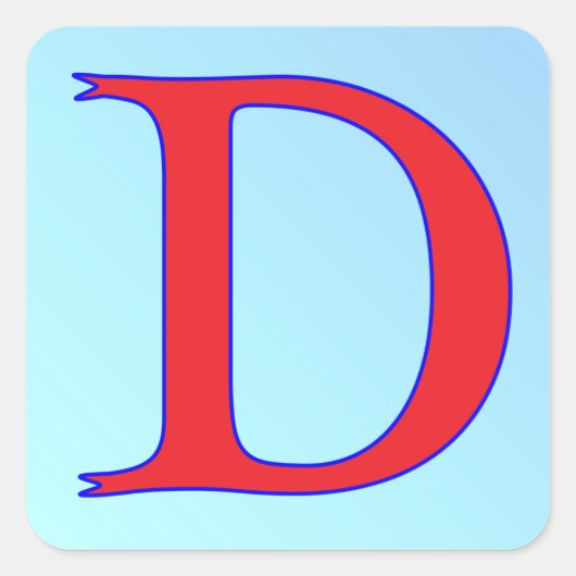レターDヘビ スクエアシール (正面)