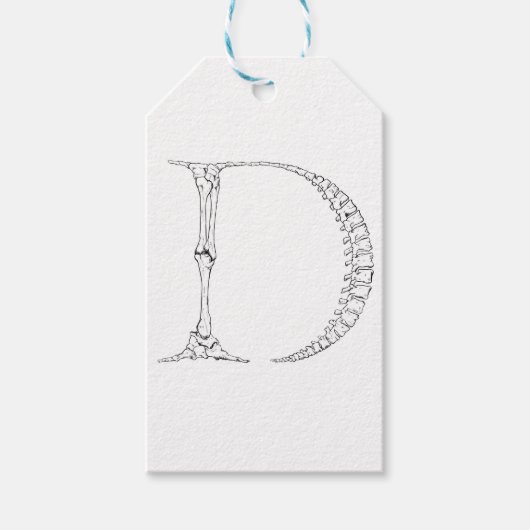 レターDボーンイニシャル ギフトタグ (正面)