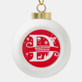 レターDモノグラムイニシャル名挨拶 セラミックボールオーナメント (正面)