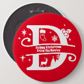 レターDモノグラムイニシャル名挨拶 缶バッジ (正面&裏面)