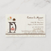 レターDモノグラムデザートベーカリー名刺 名刺 (裏面)