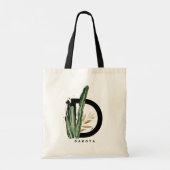 レターDモノグラム |トロピカルサボテンパーソナライズされた トートバッグ (裏面)