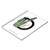 レターDモノグラム |トロピカルサボテンパーソナライズされた ノートブック (左側)