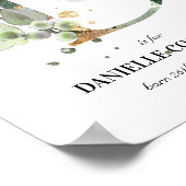 レターD新生児モノグラム誕生プリント緑 ポスター (角)