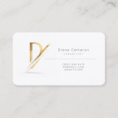 レターD書道金ゴールド/黒グラデーション一文字 名刺 (正面)