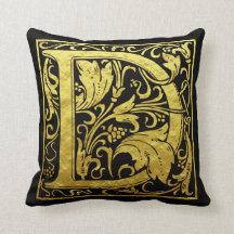 レターD最初の文字フェイク金ゴールドと黒