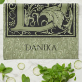 レターD最初の文字モノグラム キッチンタオル (折り畳み)