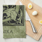 レターD最初の文字モノグラム キッチンタオル (四つ折り)