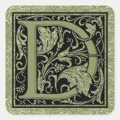 レターD最初の文字モノグラム スクエアシール (正面)