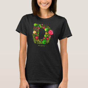 レターD花Tシャツ Tシャツ