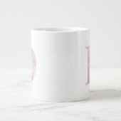 レターD赤面ピンクボホマーブルモノグラム ジャンボコーヒーマグカップ (正面)