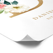 レターD赤面フローラモノグラムゴールドフォイル子供部屋 ポスター (角)