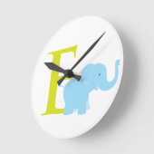 レターEイニシャル時計 ラウンド壁時計 (傾斜)