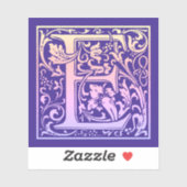 レターEカラフルヴィンテージ最初の文字のグラデーション シール (シート)