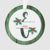 *~*レターEクリスマスフォト素朴ウッドAP44 オーナメント (正面)