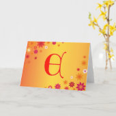 レターEグリーティングカード カード (黄色い花)