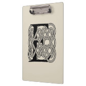 レターEケルト結び目模様ヴィンテージモノグラム クリップボード (左)