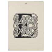 レターEケルト結び目模様ヴィンテージモノグラム クリップボード (裏面)