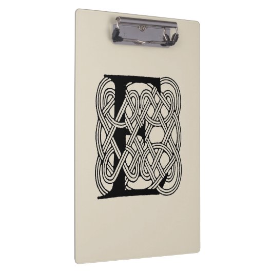 レターEケルト結び目模様ヴィンテージモノグラム クリップボード (右)