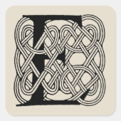 レターEケルト結び目模様ヴィンテージモノグラム スクエアシール (正面)