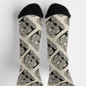 レターEケルト結び目模様ヴィンテージモノグラム ソックス (上部)