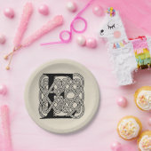 レターEケルト結び目模様ヴィンテージモノグラム ペーパープレート (パーティー)