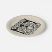 レターEケルト結び目模様ヴィンテージモノグラム ペーパープレート (アングル)