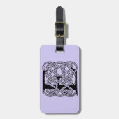 レターEケルト結び目模様ヴィンテージモノグラム ラゲッジタグ (正面縦)