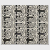 レターEケルト結び目模様ヴィンテージモノグラム ラッピングペーパー (フラット)