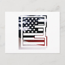 レターEモノグラムイニシャルUSA ポストカード