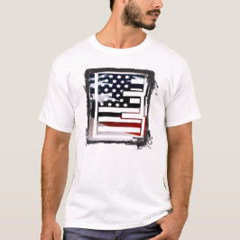 レターEモノグラムイニシャルUSA Tシャツ