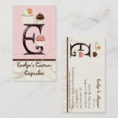 レターEモノグラムデザートベーカリー名刺 名刺 (正面/裏面)