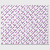 レターEモノグラムパーソナライズされたピンク紫のラップ ラッピングペーパー (フラット)