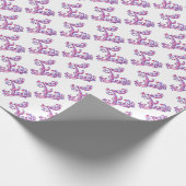 レターEモノグラムパーソナライズされたピンク紫のラップ ラッピングペーパー (角)