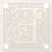 レターE先頭文字フェイク金ゴールド赤 ガラスコースター (裏面)