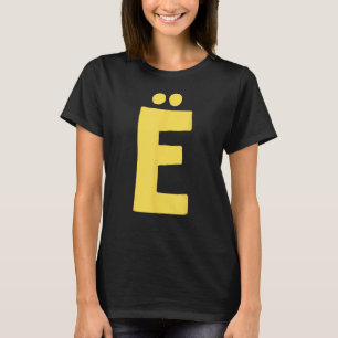 レターE大きいはっきりしたと黄色1 Tシャツ