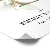 レターE新生児モノグラム誕生プリントグリーナリー ポスター (角)