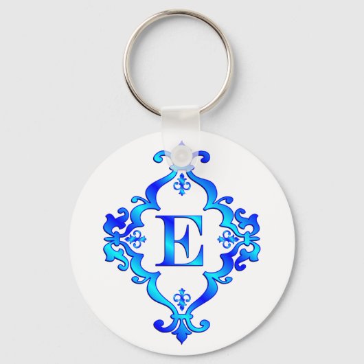 レターE青 キーホルダー (正面)