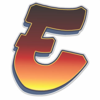 レターE – フレイムステッカー シール