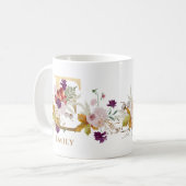 レターE -金ゴールドフローラ名姉妹の同僚の友人 コーヒーマグカップ (正面左)