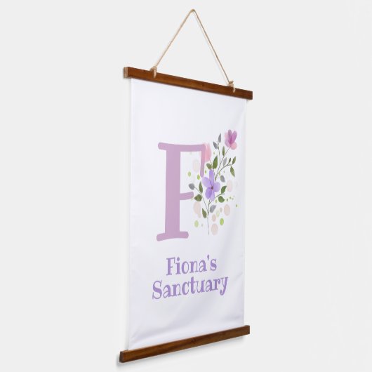 レターFと名(フローラデザイン) 吊り下げ型タペストリー (傾斜あり)