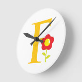 レターFイニシャル時計 ラウンド壁時計 (傾斜)