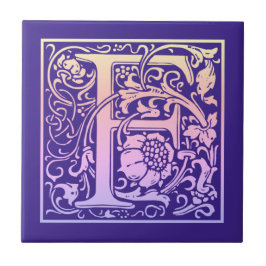 レターFカラフルヴィンテージ最初の文字のグラデーション タイル