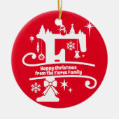 レターFモノグラムイニシャル名挨拶 セラミックオーナメント (正面)